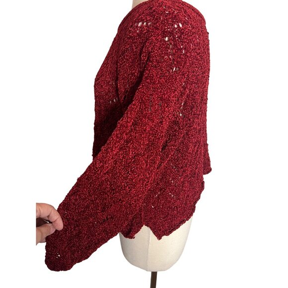 Knit Ware Elements Sweater Red Detail Knit Oversized USA Goth Chic SMALL - Picture 3 of 11